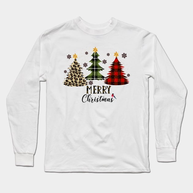 Merry Christmas. Christmas Trees Long Sleeve T-Shirt by Satic